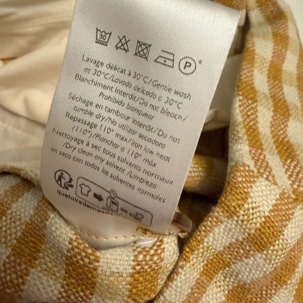 Sezane Martin crop trousers in an ochre check pattern - Picture 9 of 11